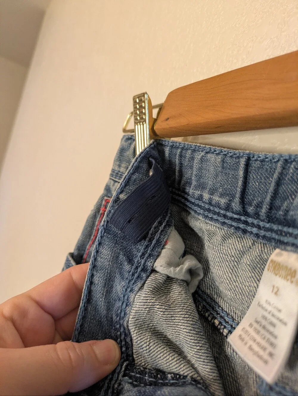 Gymboree Denim Skirt With Fully Adjustable Button Hole Elastic Waist